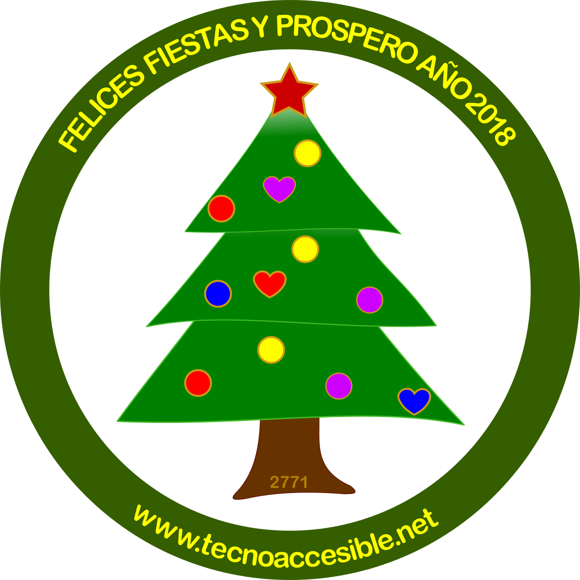 Imagen De La Felicitación De Fiestas De Tecnoaccesible - Black And White Christmas Icon (1167x1167), Png Download