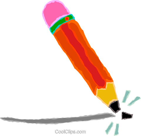Broken Pencil Royalty Free Vector Clip Art Illustration - Broken Pencil Clip Art (480x463), Png Download