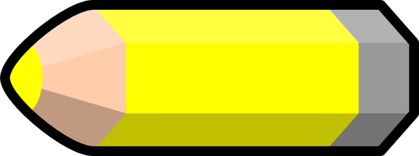 Yellow Pencil Clip Art Free Vector / 4vector - Large Pencil Clipart (600x224), Png Download