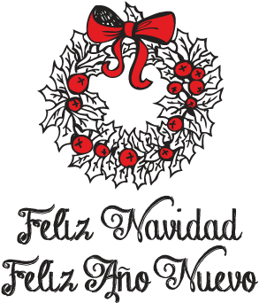 Felices Fiestas En Blanco Y Negro (355x355), Png Download