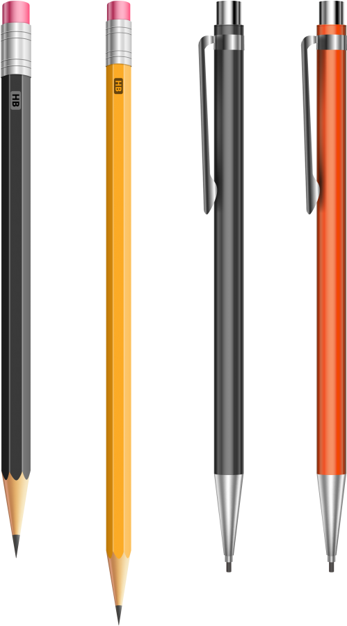 Pencil Stationery Vector - Mechanical Pencil Vector (726x1024), Png Download