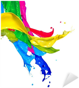 Colorful Paint Splash Isolated On White - Colorful Paint Splash (400x400), Png Download
