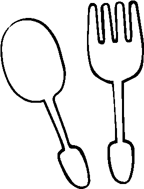 Dibujo De Cubiertos Para Colorear - Cubierto Para Colorear (600x470), Png Download