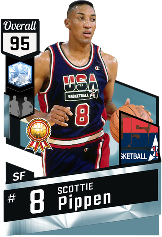 '92 Scottie Pippen Diamond Card - Nba 2k Gilbert Arenas (325x475), Png Download