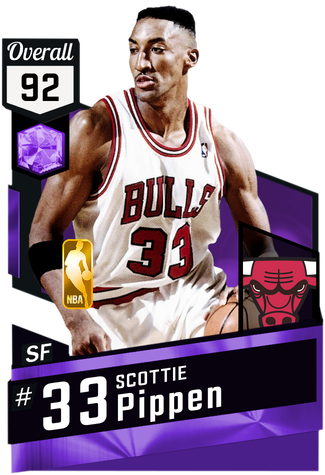'93 Scottie Pippen Amethyst Card - Nba 2k18 Gilbert Arenas (325x475), Png Download