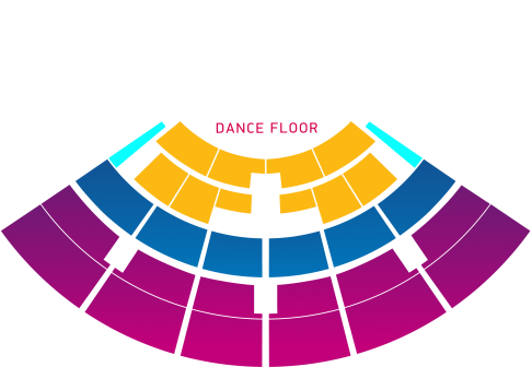 Big Auditorium With Dance Floor - Light To Dark Color Wheel (486x336), Png Download