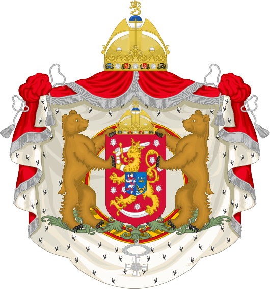 Greater Coat Of Arms Of Finland - Saxe Coburg Saalfeld Coat Of Arms (530x568), Png Download