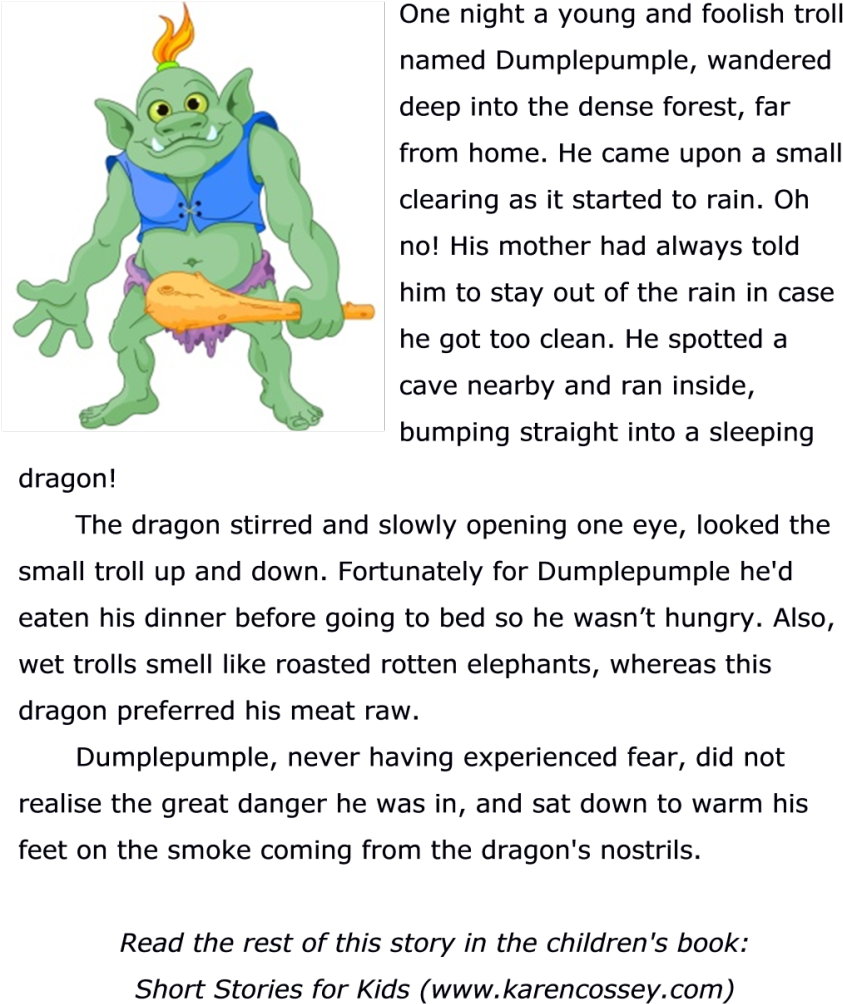 Exclusive Story For Kids With Picture Troll And Dragon - Stories For Kids (852x1024), Png Download