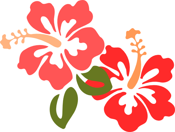 This Free Clipart Png Design Of Hibiscus Clipart - Hawaiian Flower Throw Blanket (600x455), Png Download