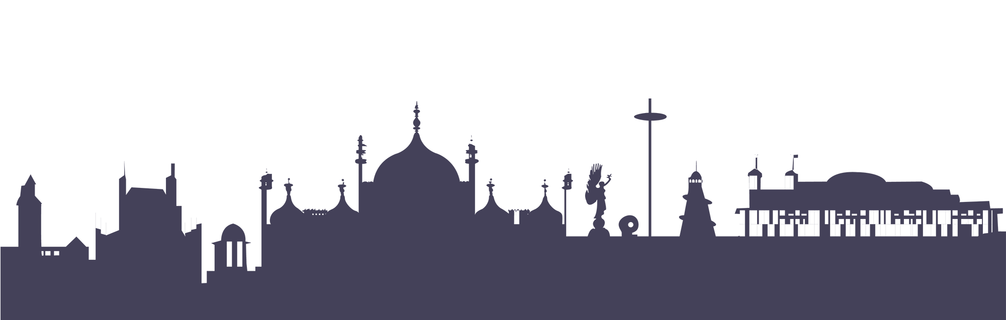 Helen - Visitor - Brighton Skyline Silhouette (2000x647), Png Download