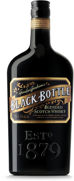 Black Bottle Blended Scotch Whisky - Gordon Graham's Black Bottle Scotch (351x700), Png Download