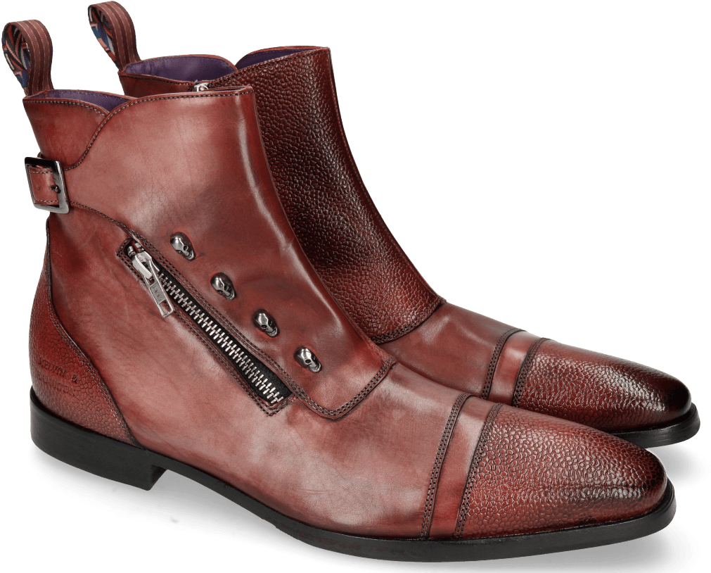 Ankle Boots Elvis 25 Scotch Grain Burgundy - Leather (1024x1024), Png Download