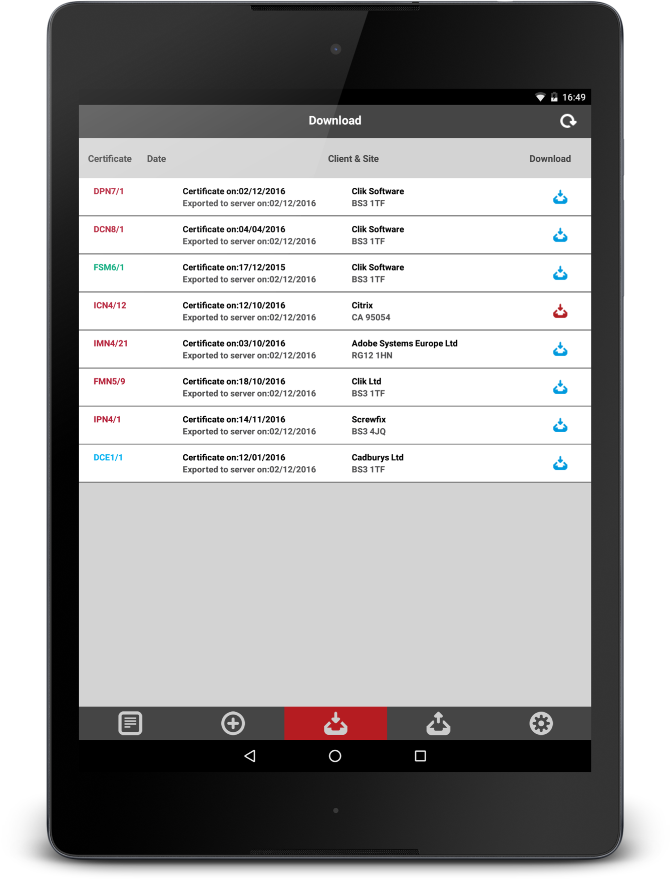 Clik Elec Cert Android App - App Setting Screen Design (1487x2048), Png Download