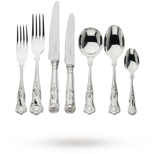 Silver Plated Kings Place 7 Place Setting - Dyrberg/kern (350x350), Png Download