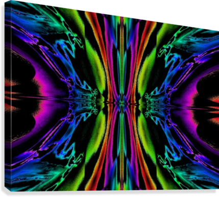 Rainbow Light Butterfly 2 Canvas Print - Fractal Art (429x386), Png Download