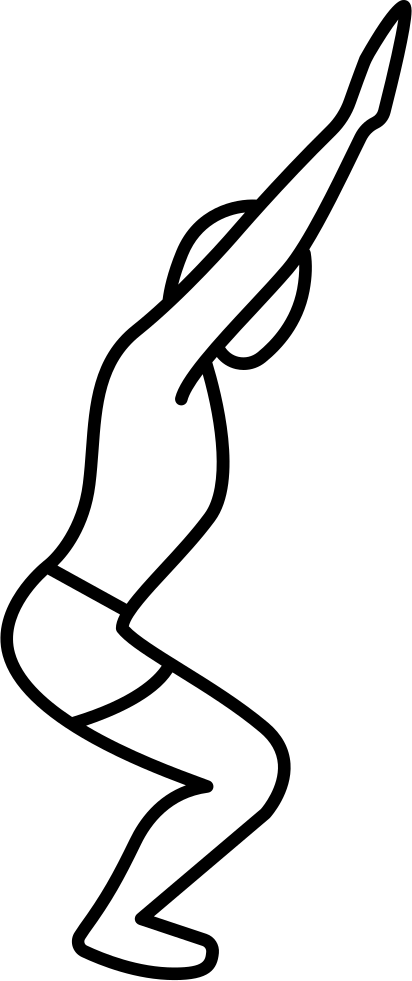 Man Flexing Knees With Arms Up Comments - Fisioterapia Desenho (412x981), Png Download