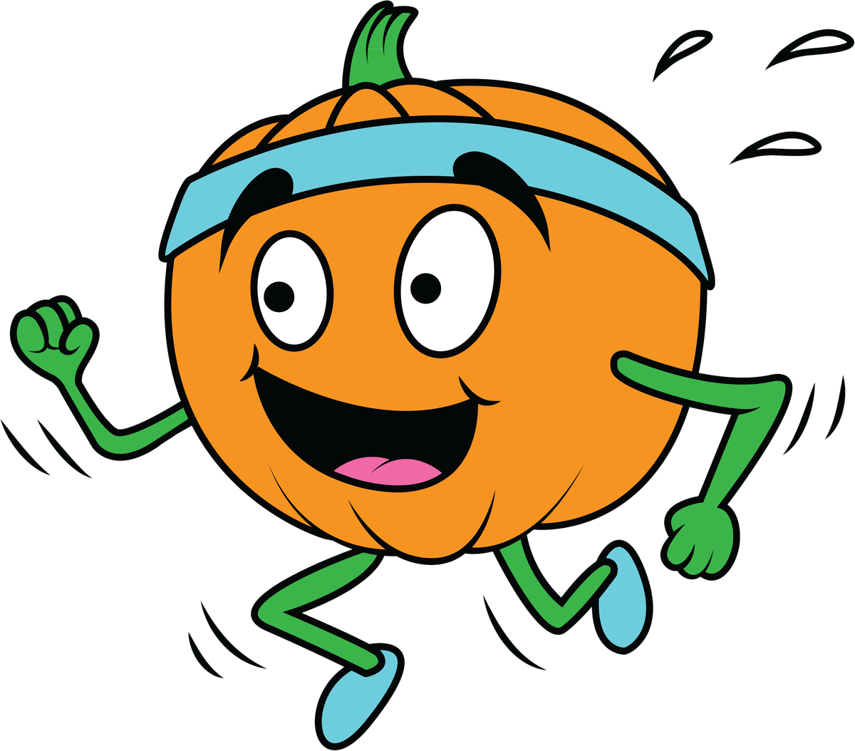 Free Pumpkin Clip Art Black And White - Pumpkin Run (1200x1054), Png Download