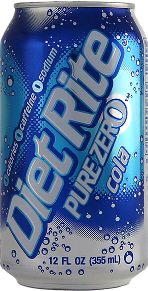 Diet Rite - Diet Rite Pure Zero Cola Soda 12 Pack (292x572), Png Download