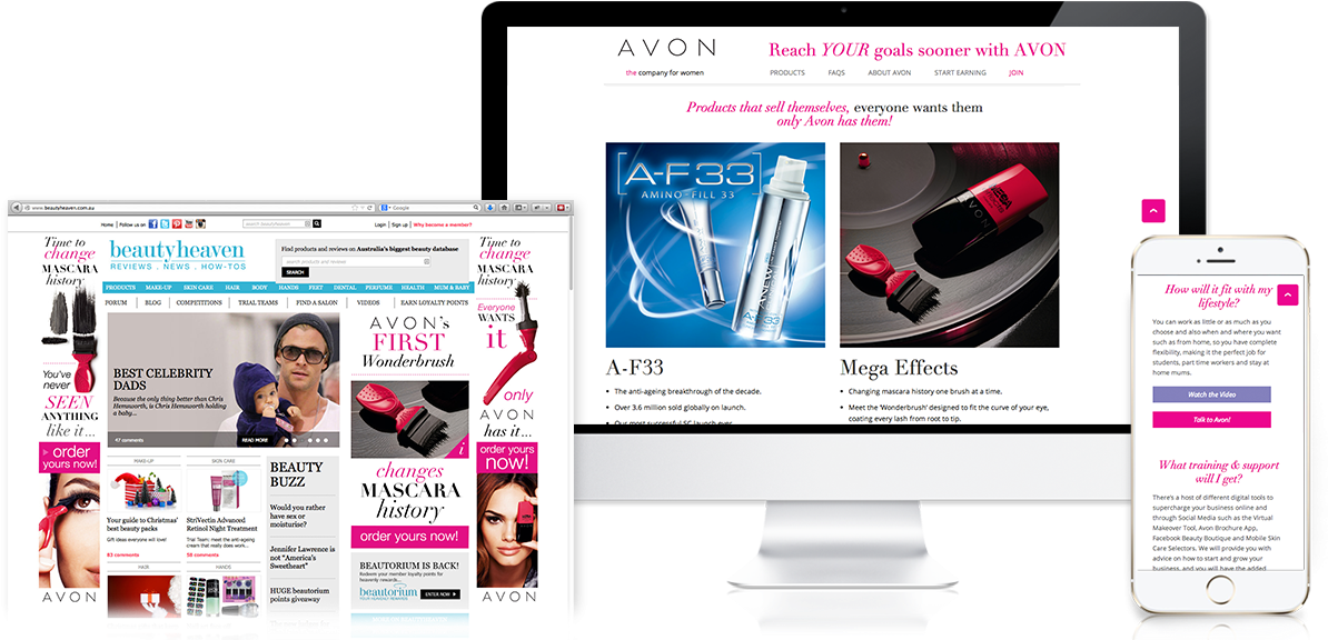 Avon Website Design By Thought Balloon Creative - Online Advertising (1200x675), Png Download