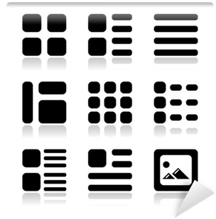 Fotomural Opciones Iconos Vista Galería Mostrar Set - Grid View List View Icons (400x400), Png Download