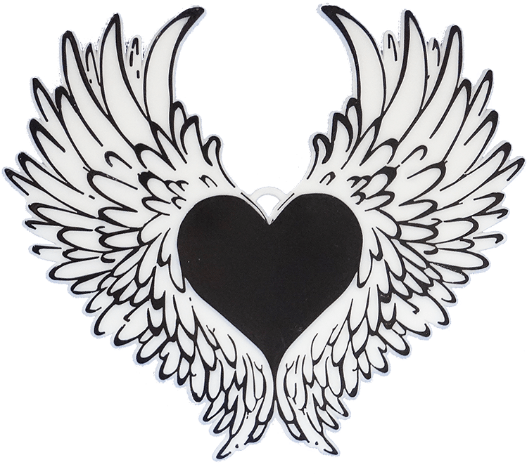 Heart Drawings With Wings (800x800), Png Download