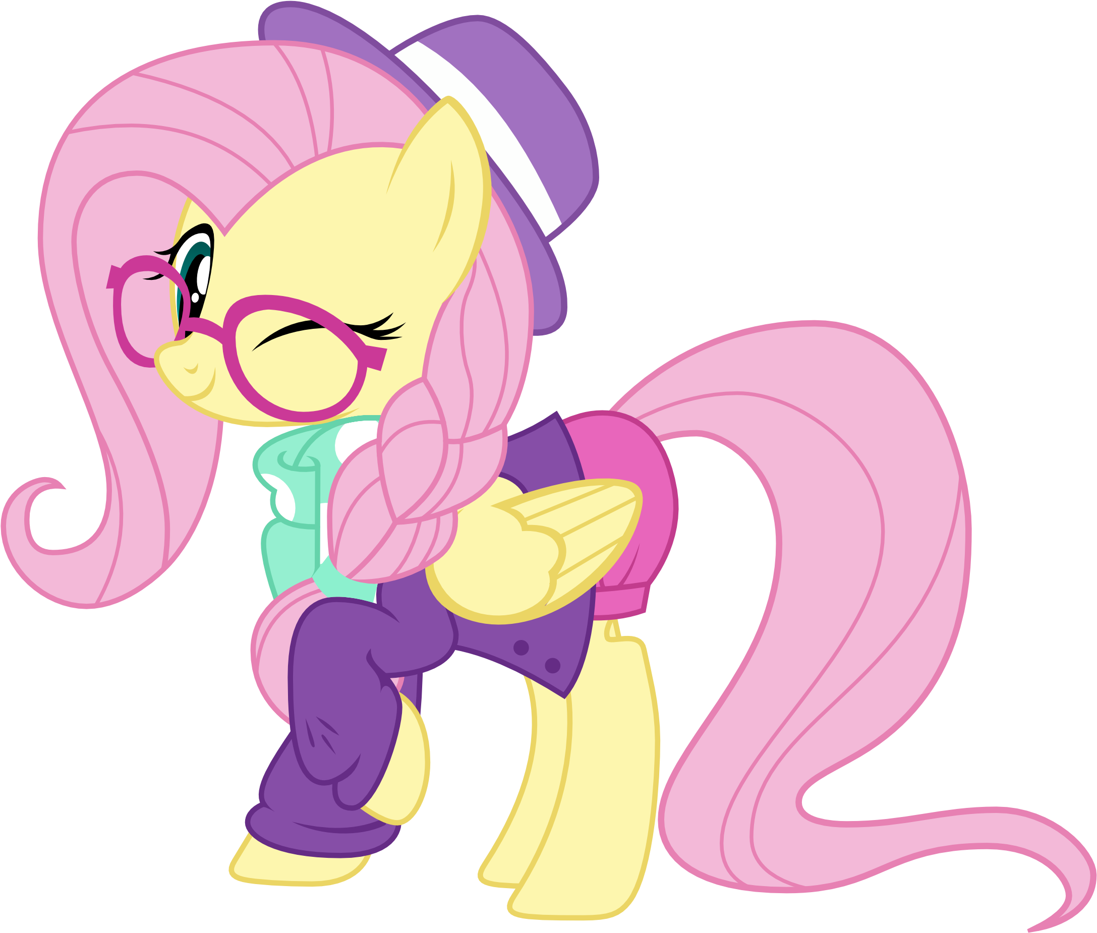 Pink Mammal Cartoon Vertebrate Fictional Character - Mlp Fluttershy Fake It Til You Make (2198x1872), Png Download
