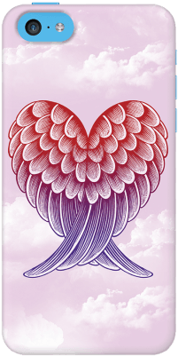 Heart Wings Pink Case For Iphone 5c - Pink Hearts With Wings (300x400), Png Download