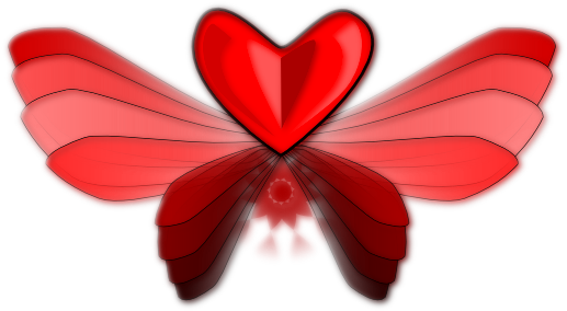 Pink Heart With Wings Clip Art Ivpt0e Clipart - Flying Heart With Wings Tile Coaster (600x321), Png Download