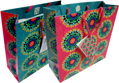 Millmade Paper Gift Bags - Designed Paper Bags Png (500x343), Png Download