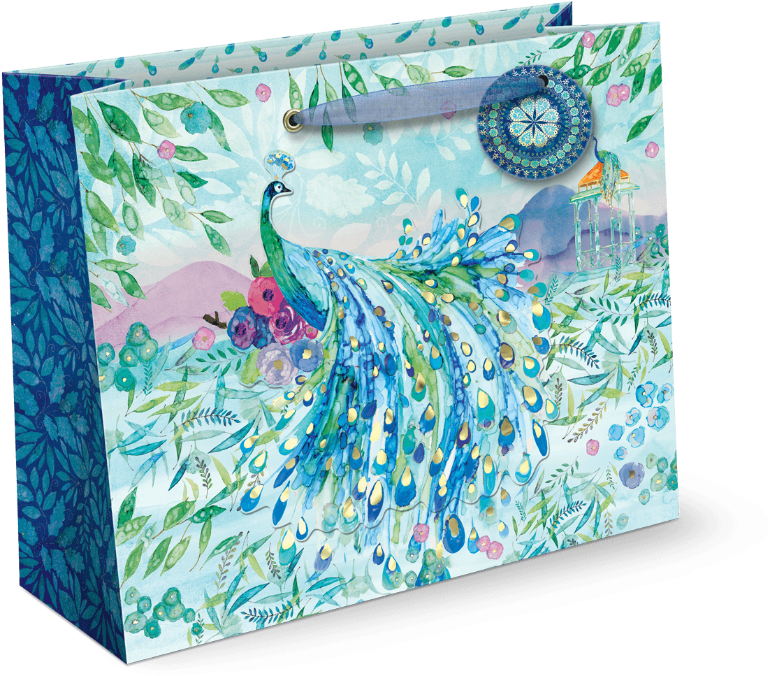 Pagoda Peacock Large Gift Bag - Box (1200x1200), Png Download