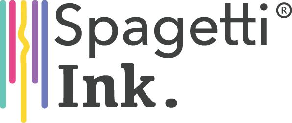 Spagetti Ink Spagetti Ink - Black-and-white (596x251), Png Download