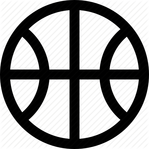 Basketball Ball Outline Clipart - Basketball Icon (480x480), Png Download