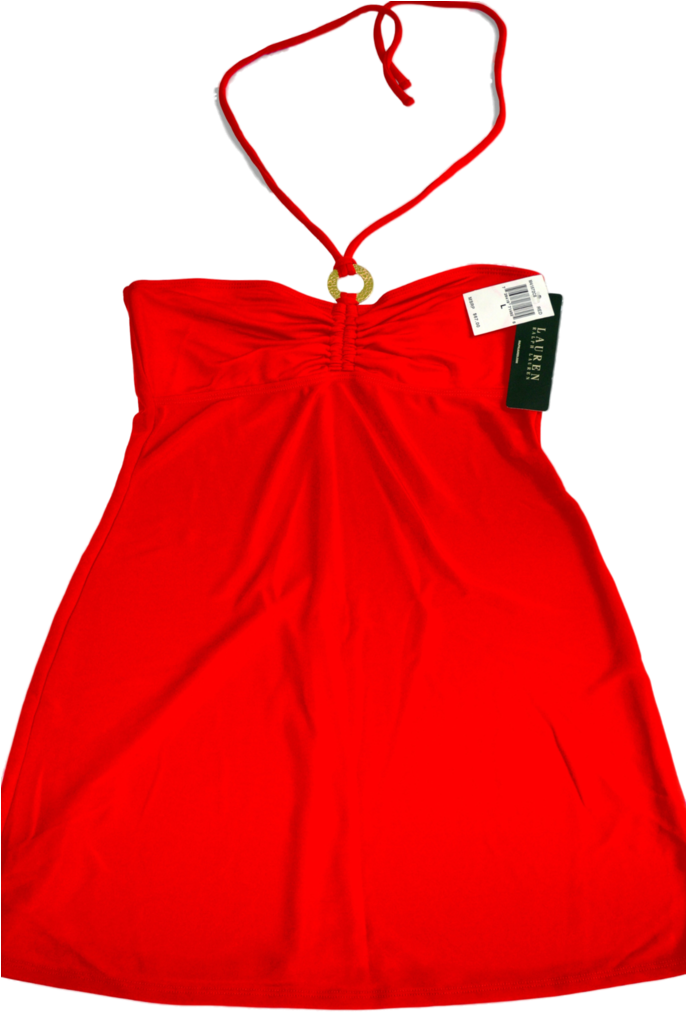 Ralph Lauren's Red Dress With Spagetti Straps, Made - Girl (685x1024), Png Download