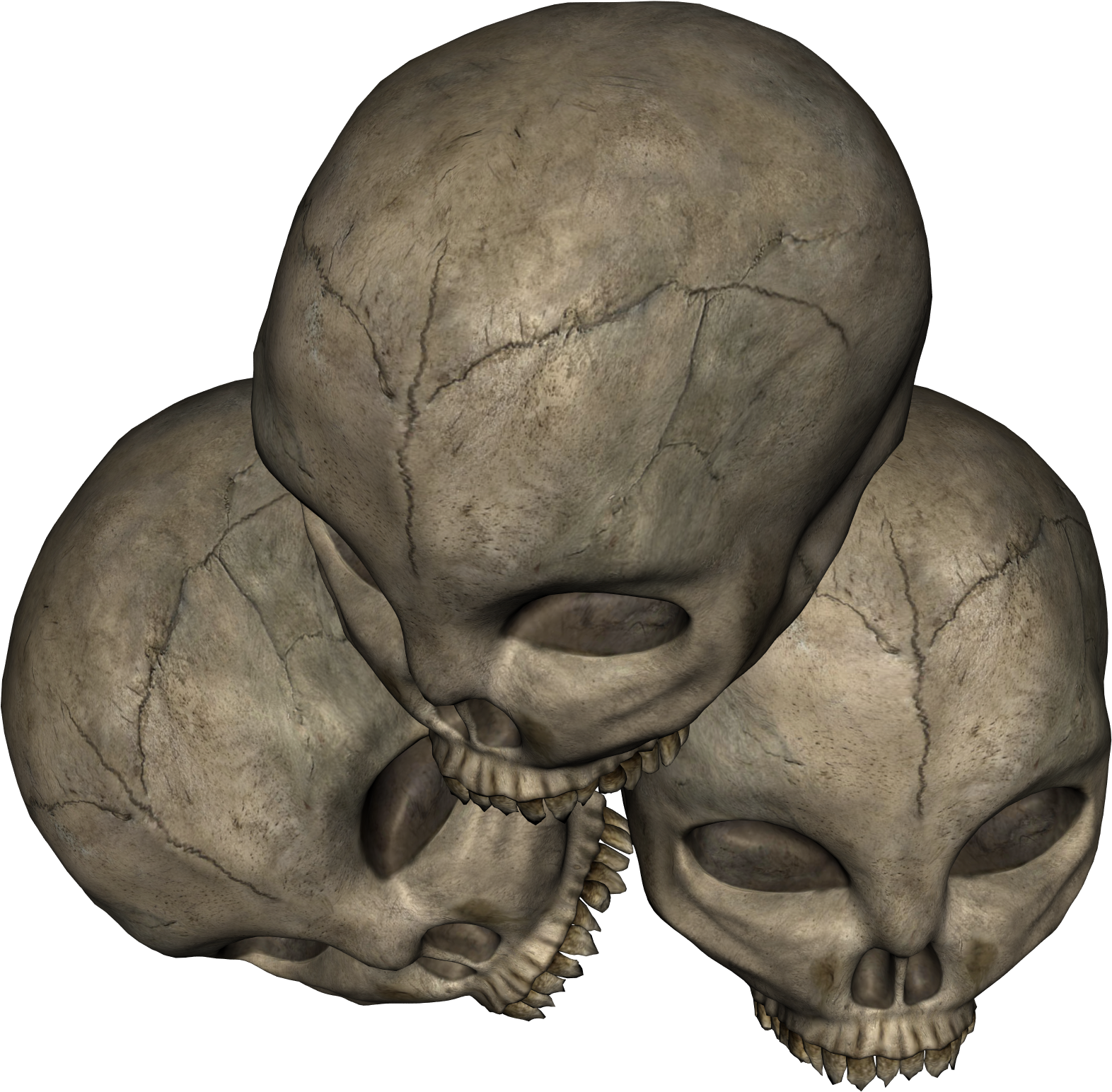 Skull Pile Top Side View - Skull (2000x2000), Png Download