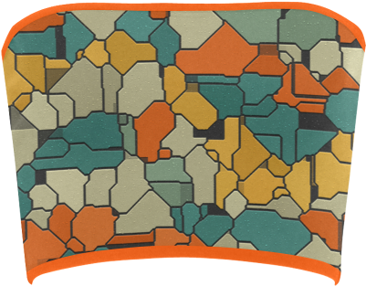 Textured Retro Shapes Bandeau Top - Bandeau (500x500), Png Download