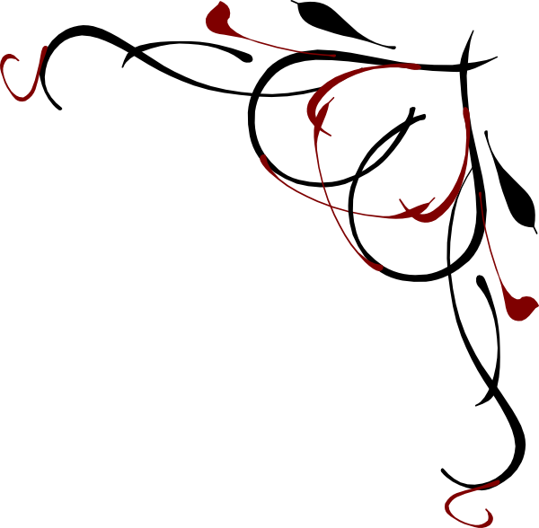Heart Vine Corner Red And Black Hi Topright - Vine Clip Art (600x588), Png Download