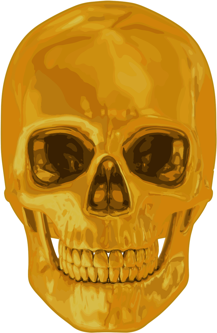 The Devil Underground - Gold Skull Png (847x1213), Png Download