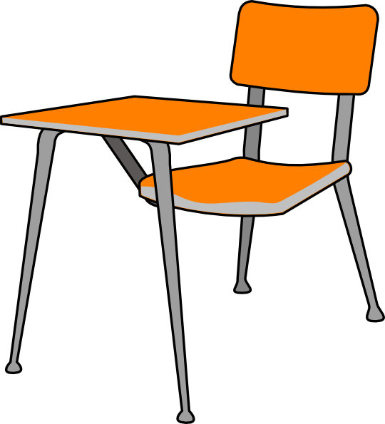 Cartoon School Desk - Desk Clip Art (540x595), Png Download