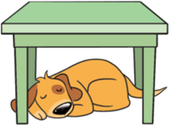 Tennis Table Clip Art - Cat Under The Table (420x333), Png Download