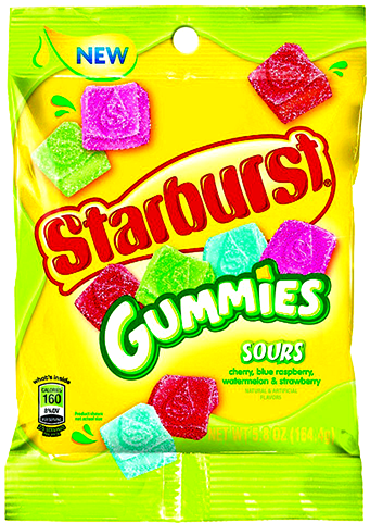 Starburst Gummies Sours Gummi Candy - Starburst Gummies Sour Berries (500x500), Png Download