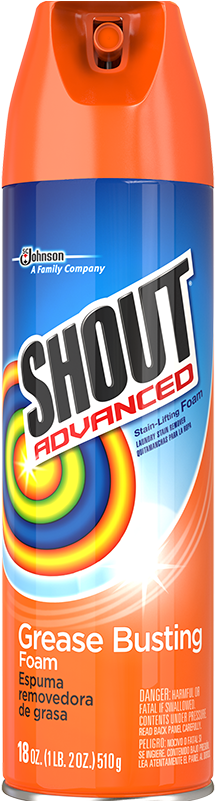 Shout® Advanced Grease Busting Aerosol - Shout Advanced Stain-lifting Foam 18 Oz (800x800), Png Download