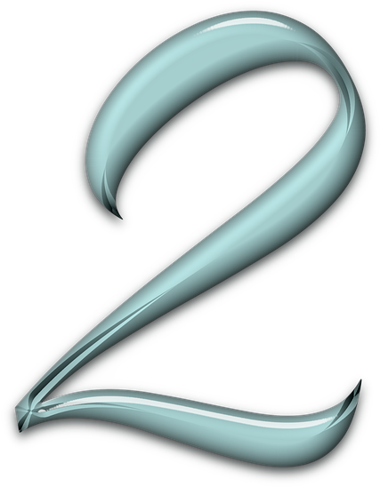 Numbers, Bevel, Aqua, Glass, Blue, 2, Two - Naver Blog (570x720), Png Download