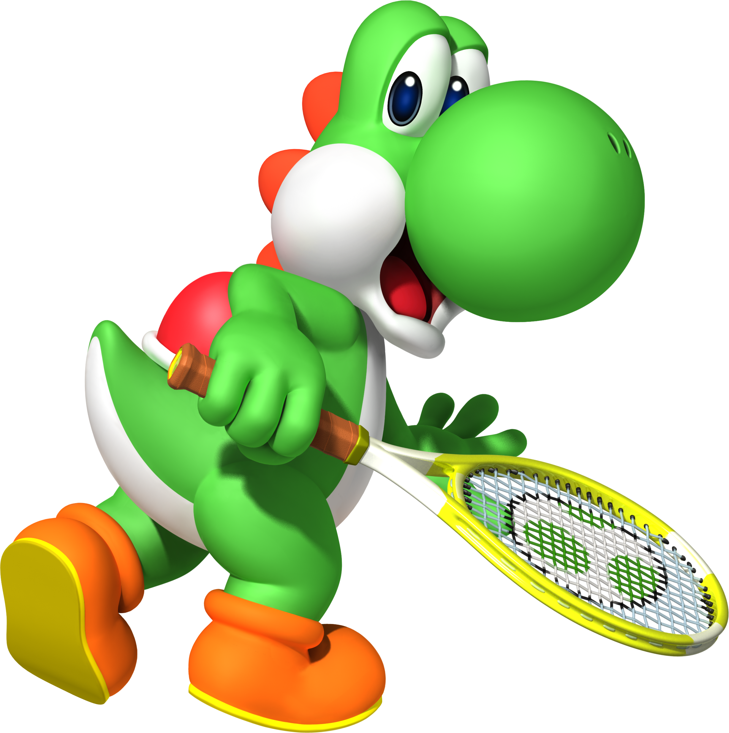 Mario Tennis Open - Mario Sports Mix Yoshi (2455x2468), Png Download