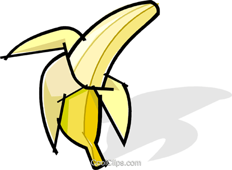 Peeled Banana Royalty Free Vector Clip Art Illustration - Peeled Banana Clip Art (480x352), Png Download