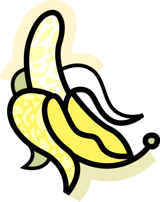 Vector Illustration Of Peeled Banana Edible Fruit (556x700), Png Download