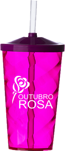 Copo Mega Drink Com Canudo Para Outubro Rosa Cod - Copos Long Drink Outubro Rosa (500x500), Png Download