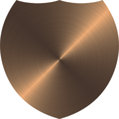 Shield 1 Flat Brushed Circular Copper Metallic Metal - Circle (400x400), Png Download