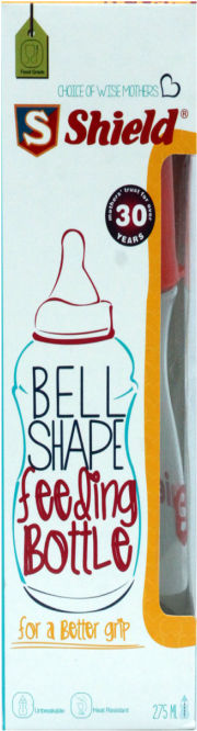 Shield Bell Shape Feeding Bottle 275ml - Bottle (550x684), Png Download