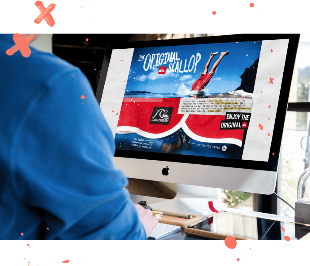 Quiksilver Original Scallop - Imac Mock Up Free (1000x891), Png Download