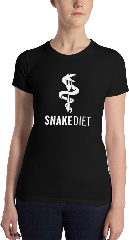 Women's Bella Fitted Snake Diet T-shirt - T-shirt (1000x1000), Png Download